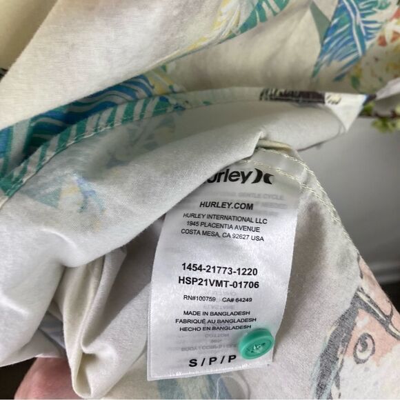 HURLEY shirt | BUTTON UP | SIZE S  | tropical | toucan print |COTTON/ELASTANE - Picture 7 of 8